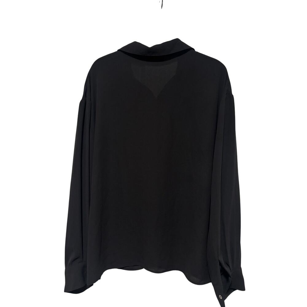 Tahari Black Button Down Shirt Large Women's - Picture 8 of 8